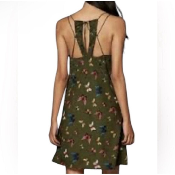 Abercrombie & Fitch Green Butterfly V-neck Strappy Mini Slip Dress Sz S - Picture 8 of 13